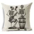 Axyaa Bone Cartoon Cushion Cover - Halloween Themed Decorative Pillow Case