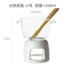 Axyaa Chocolate Chafing Dish Cup Glass Bowl Cheese Melting Pot Heating Mug