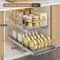 Axyaa Wood Drawer Organizer Dish Drying Rack Spicy Storage Multifunction Set