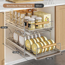 Axyaa Wood Drawer Organizer Dish Drying Rack Spicy Storage Multifunction Set