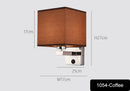Axyaa Fabric Shade LED Wall Lamp Modern Reading Light for Bedroom Living Room