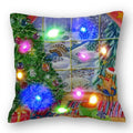 Christmas Santa LED Light Pillowcase for Home Decor, 45x45cm - Axyaa