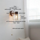 Axyaa LED Wall Light Mirror Clear Glass Modern Square Bedside Lamp