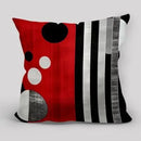 Axyaa Red & Black Geometric Pillow Covers - Modern Abstract Pattern for Home Decor