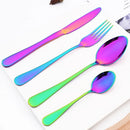 Axyaa Rainbow Mirror Cutlery Set - 4Pcs Stainless Steel Dinnerware Flatware