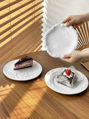Axyaa Rock Pattern Ceramic Dessert Plate - Afternoon Tea Dim sum Plate