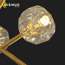 Axyaa Crystal Sphere Chandelier: Adjustable Metal Molecular Ceiling Light for Luxury Ambience