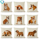 Axyaa French Bulldog Linen Cushion Cover for Cute Dog Lovers