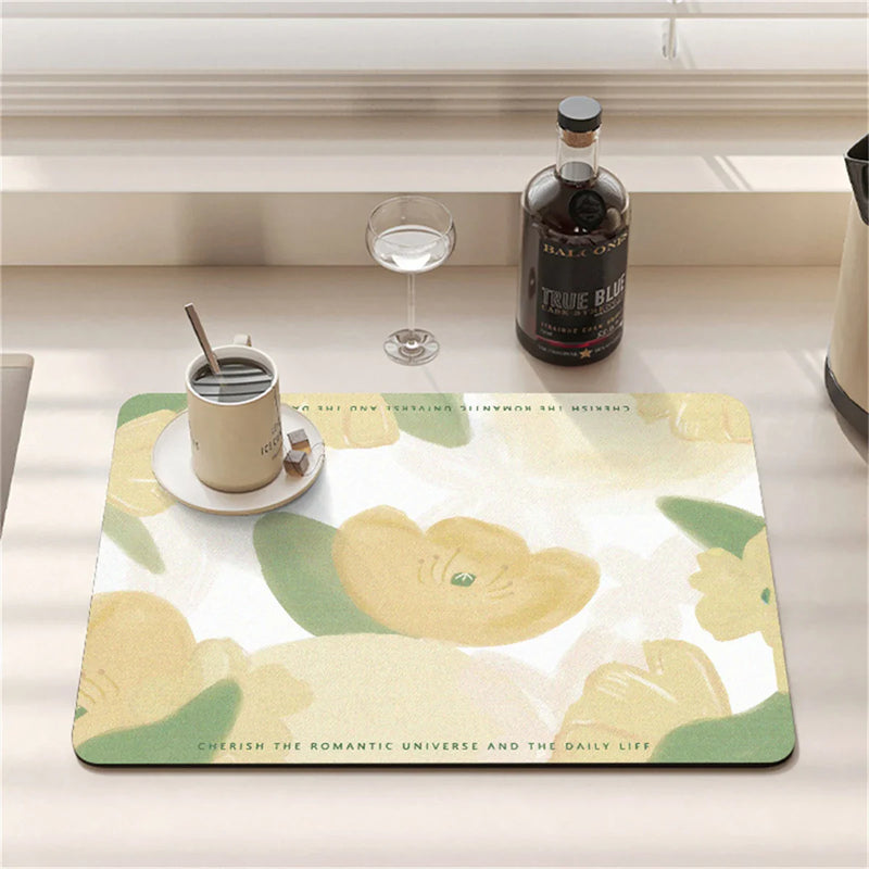 Axyaa Cartoon Print Kitchen Coasters Set for Glasses and Dishes