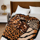 Axyaa Leopard Print Knit Throw Blanket - Ultra Soft Micro Plush - 51"x63"