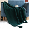 Axyaa Dark Green Imitation Cashmere Shawl Blanket for Sofa Decor & Bedspread