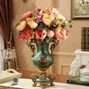 Axyaa European Resin Vase with Dried Flowers for Home Decor