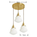 Axyaa Milky White Glass LED Pendant Chandelier