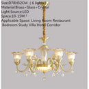 Axyaa Luxury Brass Chandelier: LED Retro Pendant Lamp for Home, Hotel, Cafe