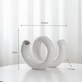 Axyaa Nordic Minimalist Ceramic Vase Black White Matte Glazed Hydroponic Flower Planter