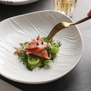 Axyaa Ceramic Water Ripple Deep Plate Set