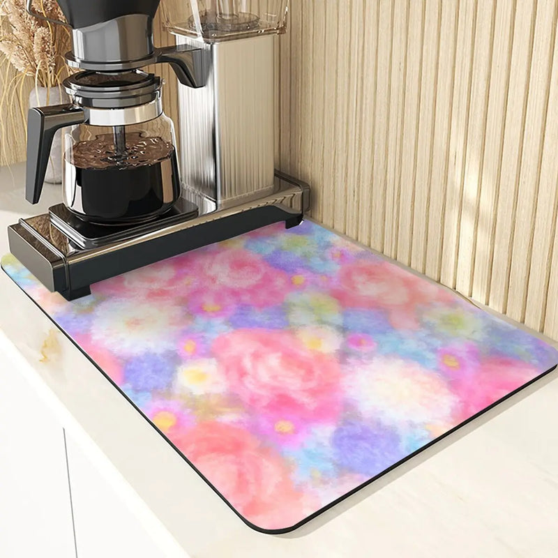 Floral Pattern Kitchen Coasters Set by Axyaa