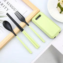 Axyaa Portable Tableware Set in Box - Spoon, Fork, Chopsticks - 3 Pcs