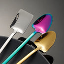 Axyaa Square Head Teaspoon with Long Handle, Coffee Tea Stirrer Spoon