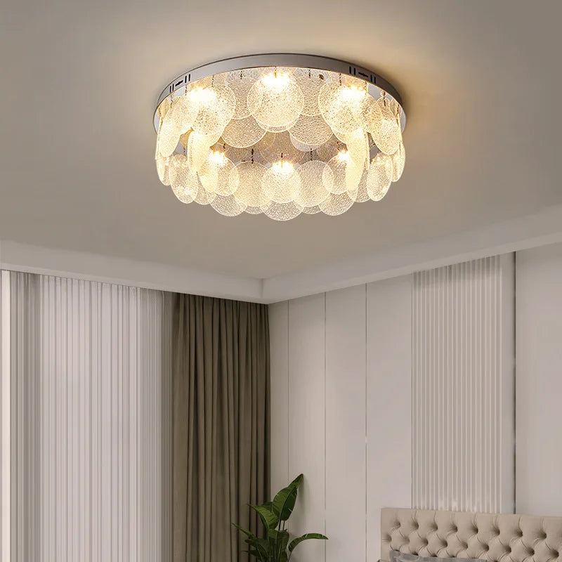 Axyaa Chrome Steel Ceiling Chandelier Modern LED Ceiling Lights