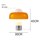 Axyaa Modern Orange Glass Mushroom Table Lamp - Bedroom, Restaurant, Sofa Decor