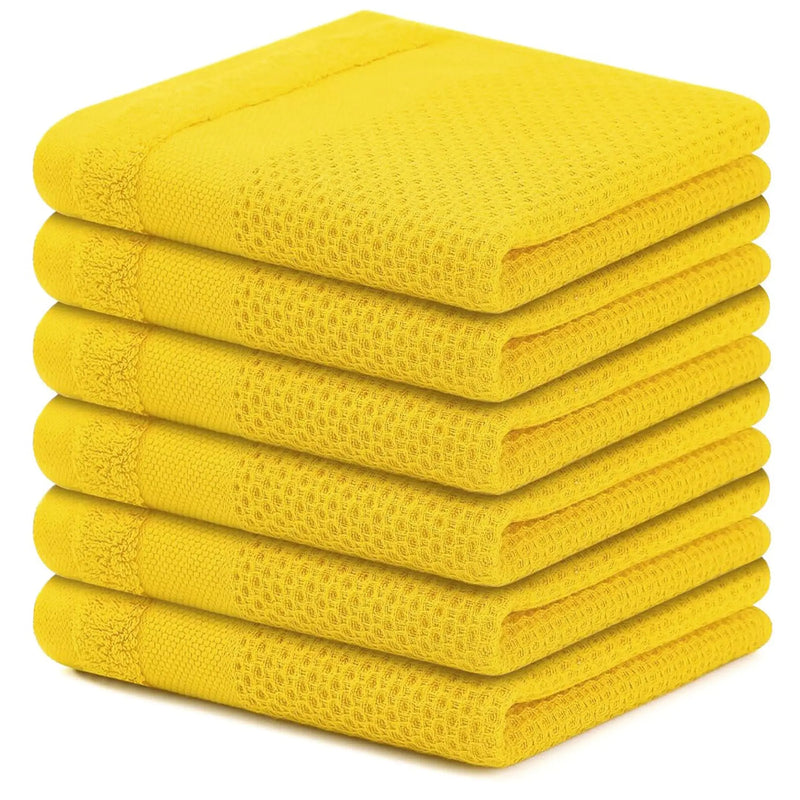 Axyaa 6Pcs Soft Cotton Kitchen Towels | Super Absorbent Dishcloth Set