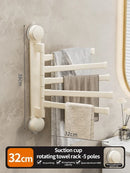 Axyaa Multi-Bar Folding Towel Rack - Rotating, Suction Cup Mounted