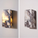 Axyaa Waterproof LED Wall Light Fixture Wabi Sabi Rectangle Bulgari Stone Bedside Lamp