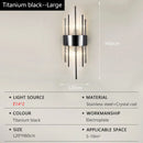 Axyaa Nordic Crystal LED Wall Lamp - Stainless Steel Decor for Home, Study, Bedroom