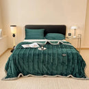 Axyaa Rabbit Plush Winter Coral Fleece Blanket Double-Sided Cover Blanket