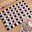 Axyaa Checkered Plush Carpet Home Decoration Bedroom Rugs