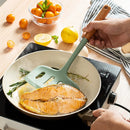 Silicone Wide Spatula with Wooden Handle by Axyaa - Non-Stick Cooking Tool