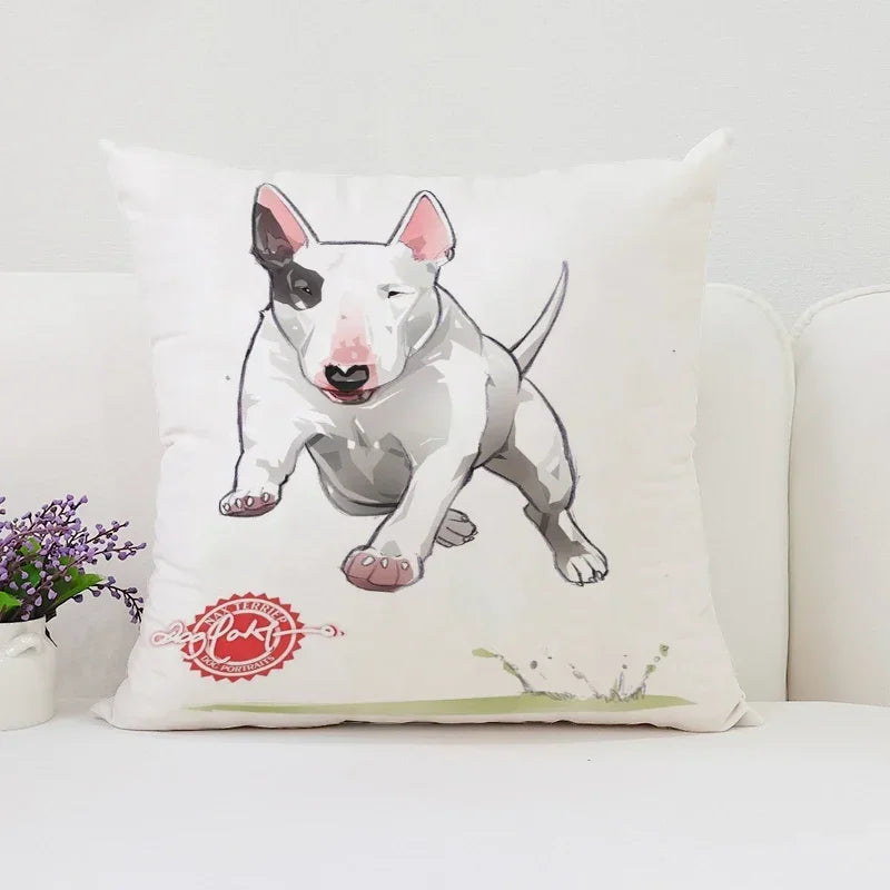 Bull Terrier Art Anime Pillow Cover 40x40 Axyaa Home Decor Throw Pillow