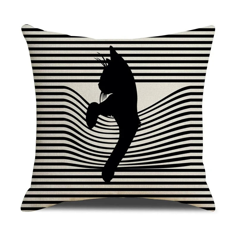 Axyaa Cat Print Cushion Cover for Stylish Home Decor and Comfort