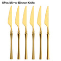 Axyaa 24-Piece Gold Stainless Steel Cutlery Set Flatware Knife Fork Spoon Mirror Matte