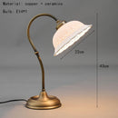 Axyaa Ceramic Lampshade Table Light Copper E14 Bulb Reading Lamp