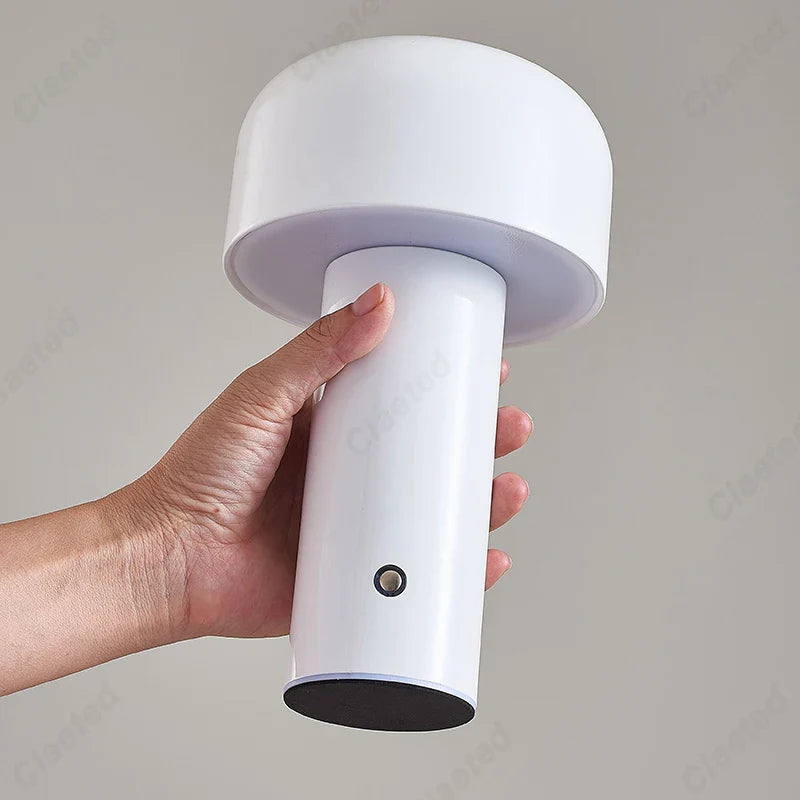 Axyaa Mushroom Table Lamp: Cordless Touch Rechargeable Night Light