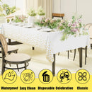 Axyaa Waterproof Vinyl Tablecloth 6 Pack 54x108In Disposable Plastic Table Covers