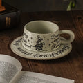 Axyaa Stoneware Latte Mug Set Cup & Saucer Japanese Style Ceramic Beverage