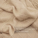 Axyaa Oversized Khaki Throw Blanket 150x230cm for Couch & Bed - Boho Tan Throws