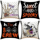 Axyaa Halloween Linen Pillowcase Set - Horror Theme Sofa Cushion Cover