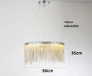 Axyaa Tassel Pendant Aluminum Chain Chandelier for Living Room Kitchen