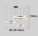 Axyaa Modern Ring Stairs LED Chandeliers for Living and Dining Room Lighting
