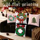 Axyaa Christmas Wreath & Tree Pillow Cover Set for Sofa Bedroom Car Decor