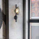 Axyaa Nordic Glass Wall Light 20cm Gold Black Metal Sconce