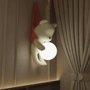 Axyaa Bear Resin Wall Lamp for Children's Bedroom Decor