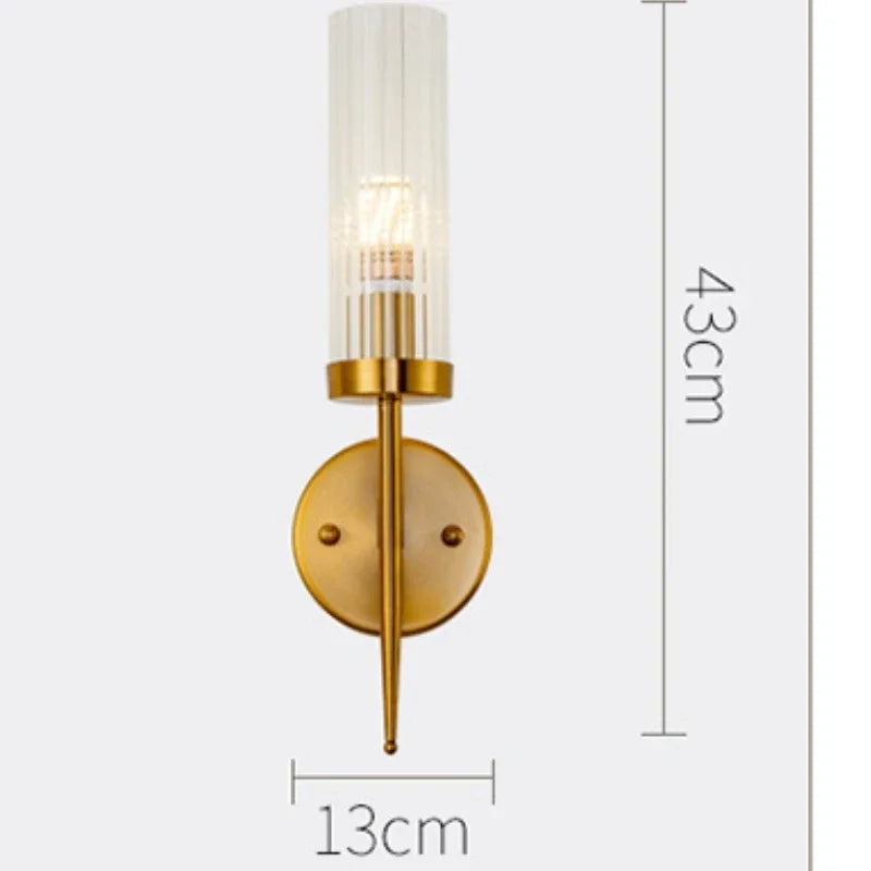 Axyaa Nordic LED Wall Sconce Metal Light Fixture European Style Bedroom Background Light