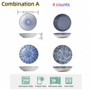 Axyaa Ceramic Round Snack Plate Set - 4pcs