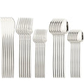 Axyaa 30-Piece Stainless Steel Cutlery Set, Black Mirror Flatware, Western Tableware