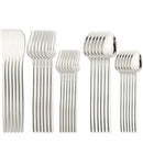 Axyaa 30-Piece Stainless Steel Cutlery Set, Black Mirror Flatware, Western Tableware